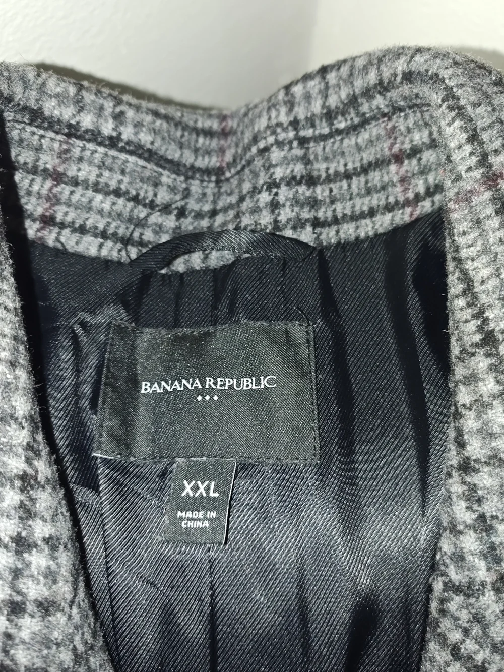 Banana Repunlic Men's XXL Wool Topcoat Plaid